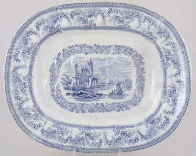 Meat Dish or Platter with tree and well c1845